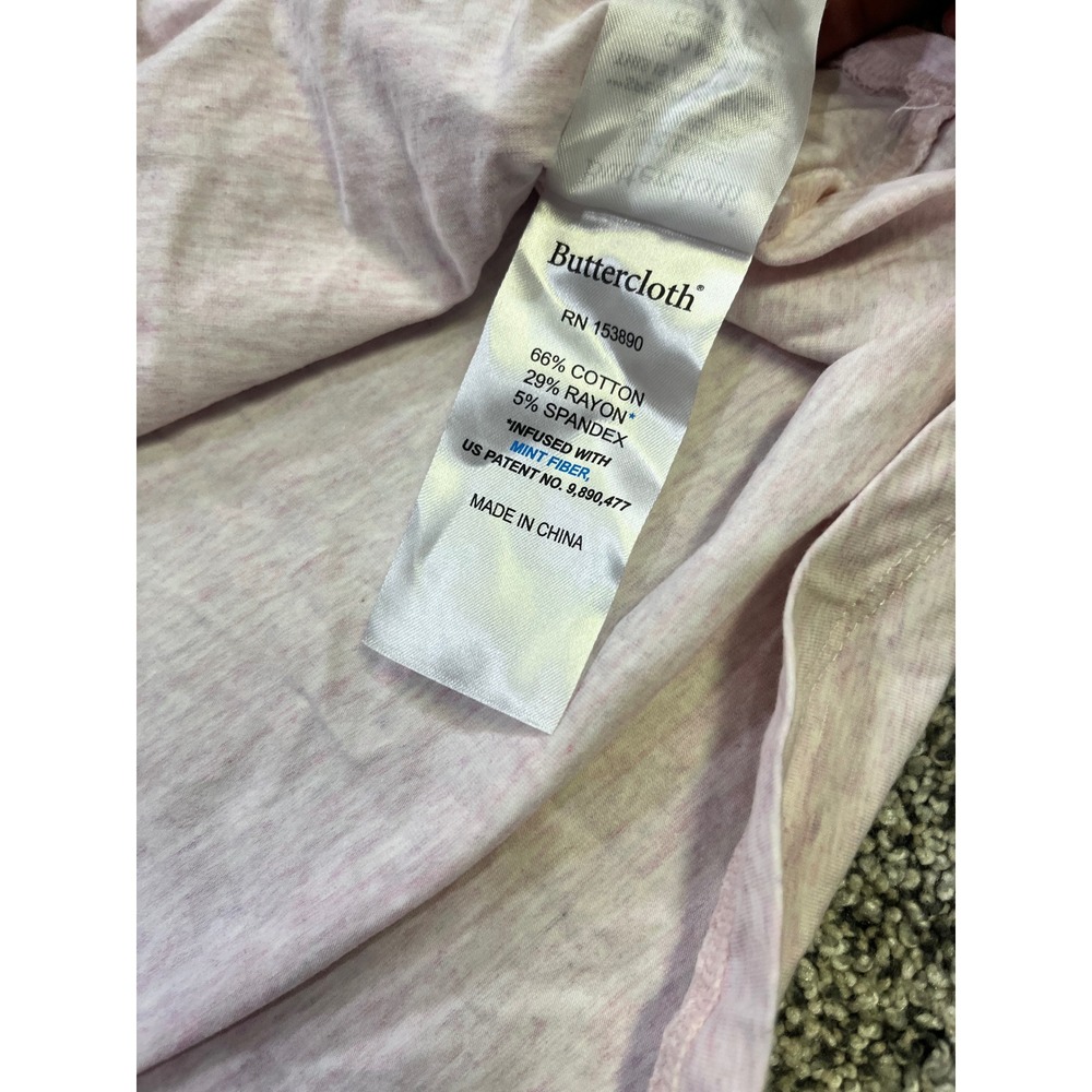 Buttercloth Womens Regular Fit Long Sleeve Pink‎ Marled Cotton Blend T Shirt M - Picture 9 of 12